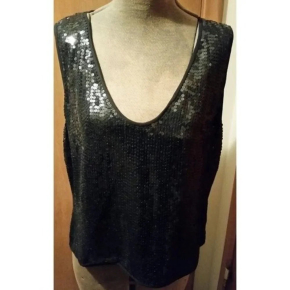 Sunny Choi Black 2 PC Sequin Tank Top & Jacket size 10 - Picture 9 of 12